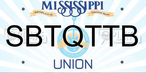 SBTQTTB Mississippi License Plate