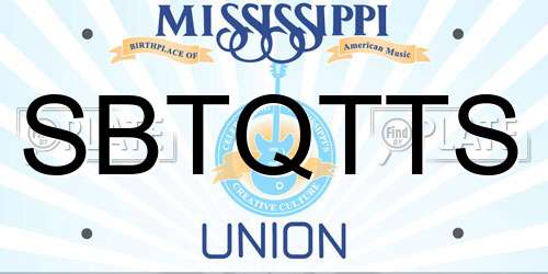 SBTQTTS Mississippi License Plate