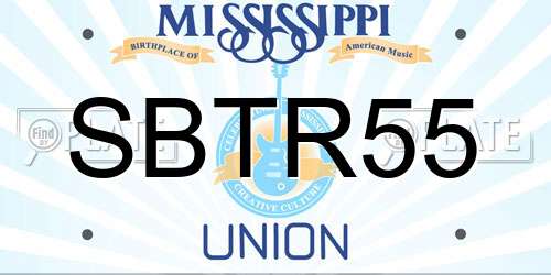 SBTR55 Mississippi License Plate