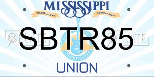 SBTR85 Mississippi License Plate