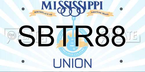 SBTR88 Mississippi License Plate