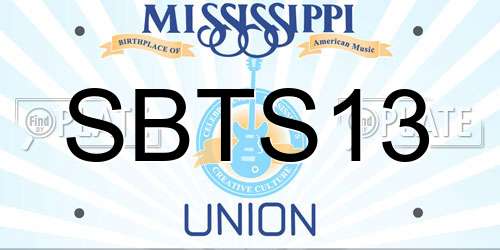 SBTS13 Mississippi License Plate