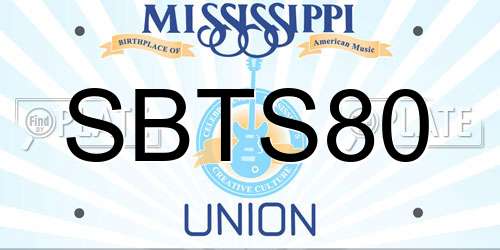 SBTS80 Mississippi License Plate