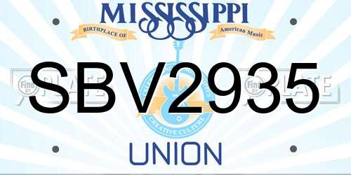 SBV2935 Mississippi License Plate