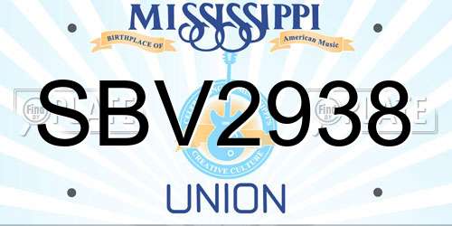 SBV2938 Mississippi License Plate