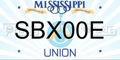 SBX00E Mississippi License Plate