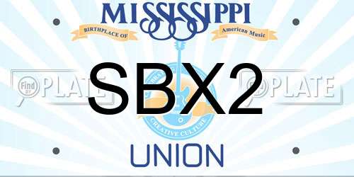 SBX2 Mississippi License Plate