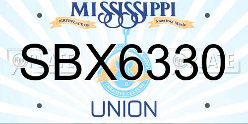 SBX6330 Mississippi License Plate