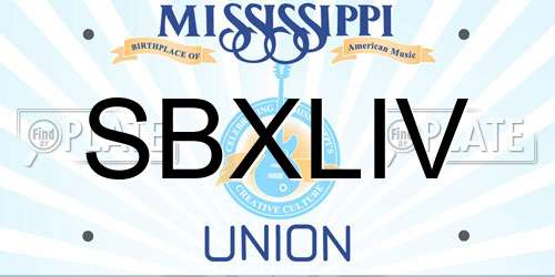 SBXLIV Mississippi License Plate