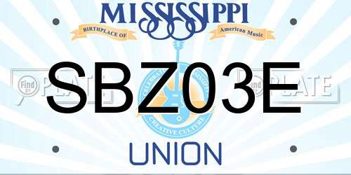 SBZ03E Mississippi License Plate