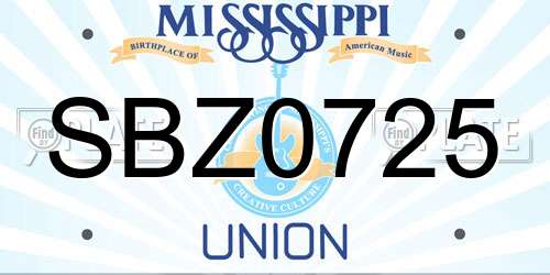 SBZ0725 Mississippi License Plate
