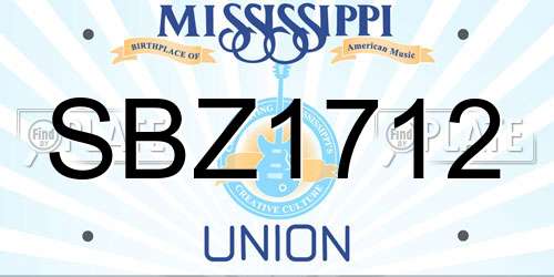 SBZ1712 Mississippi License Plate