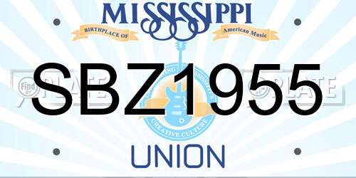 SBZ1955 Mississippi License Plate