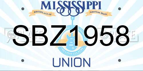 SBZ1958 Mississippi License Plate