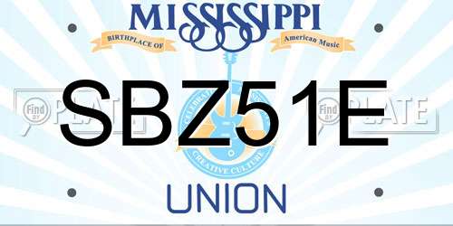 SBZ51E Mississippi License Plate
