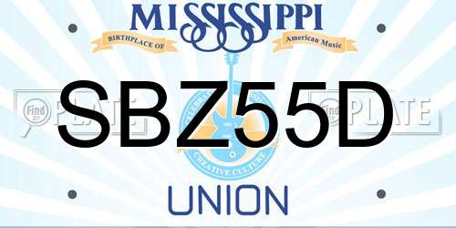 SBZ55D Mississippi License Plate