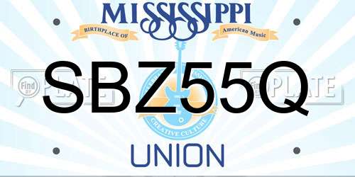 SBZ55Q Mississippi License Plate