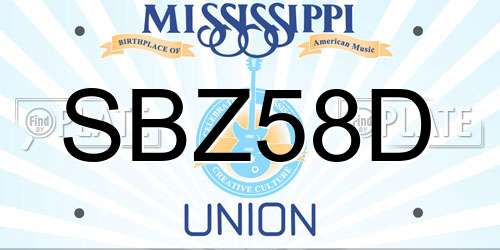 SBZ58D Mississippi License Plate