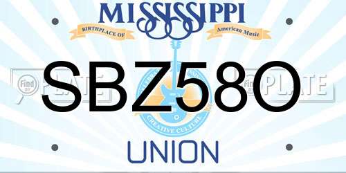 SBZ58O Mississippi License Plate