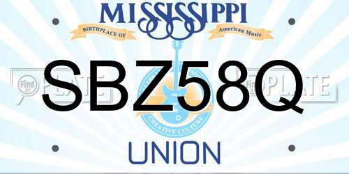 SBZ58Q Mississippi License Plate