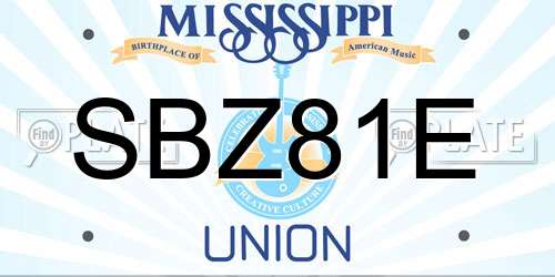 SBZ81E Mississippi License Plate