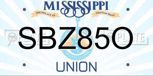 SBZ85O Mississippi License Plate