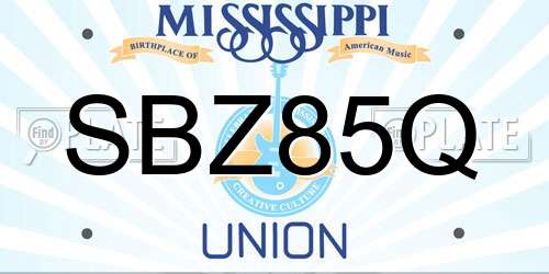 SBZ85Q Mississippi License Plate