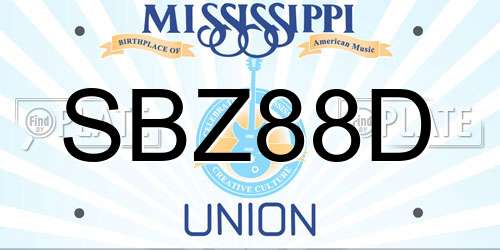 SBZ88D Mississippi License Plate