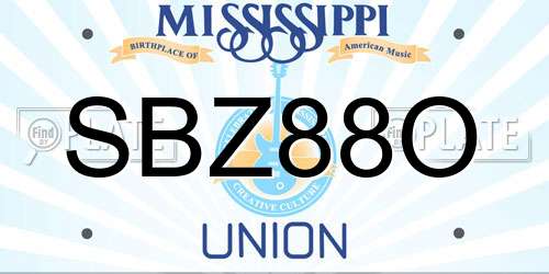 SBZ88O Mississippi License Plate