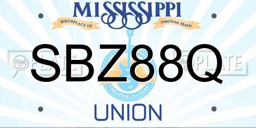SBZ88Q Mississippi License Plate