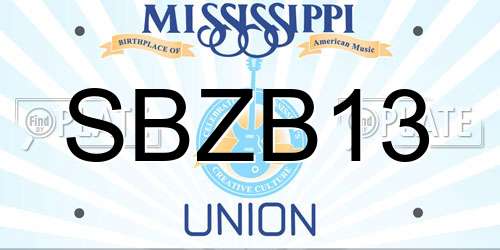 SBZB13 Mississippi License Plate