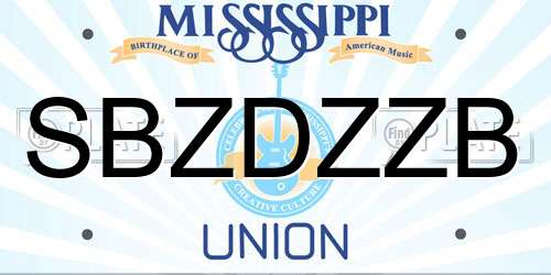 SBZDZZB Mississippi License Plate