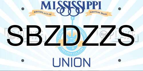 SBZDZZS Mississippi License Plate