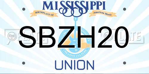 SBZH20 Mississippi License Plate