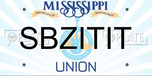 SBZITIT Mississippi License Plate