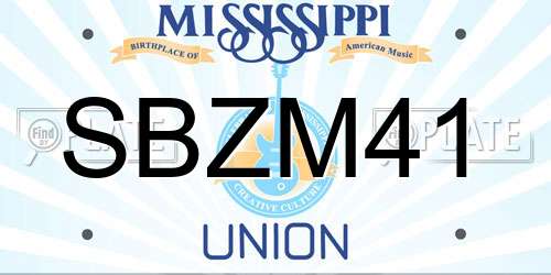 SBZM41 Mississippi License Plate