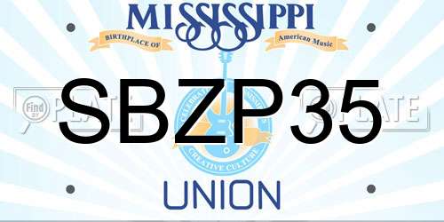 SBZP35 Mississippi License Plate