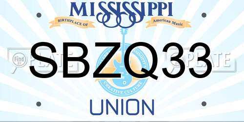 SBZQ33 Mississippi License Plate