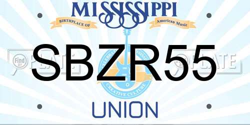 SBZR55 Mississippi License Plate
