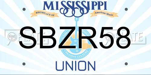 SBZR58 Mississippi License Plate