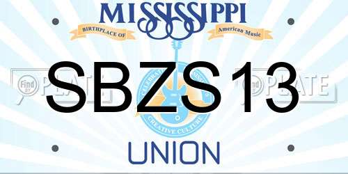 SBZS13 Mississippi License Plate