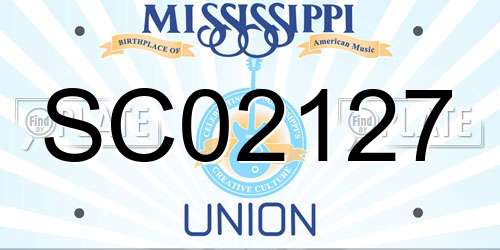 SC02127 Mississippi License Plate