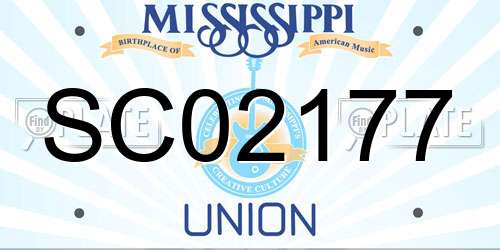 SC02177 Mississippi License Plate
