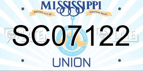 SC07122 Mississippi License Plate