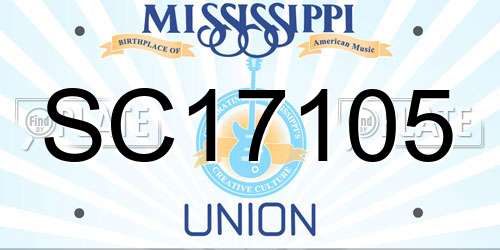 SC17105 Mississippi License Plate