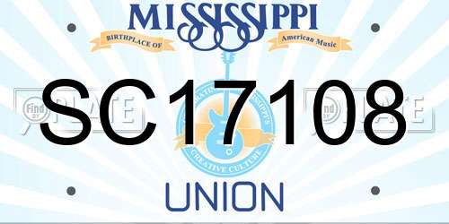 SC17108 Mississippi License Plate