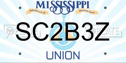 SC2B3Z Mississippi License Plate
