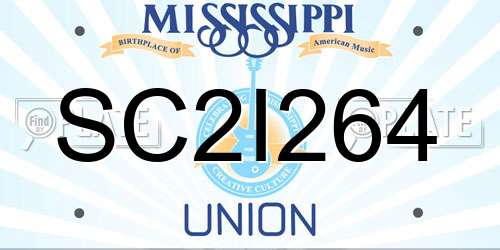 SC2I264 Mississippi License Plate