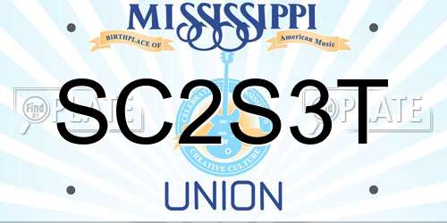 SC2S3T Mississippi License Plate