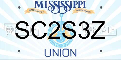 SC2S3Z Mississippi License Plate